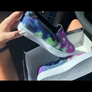 Tye dye slip on sneakers